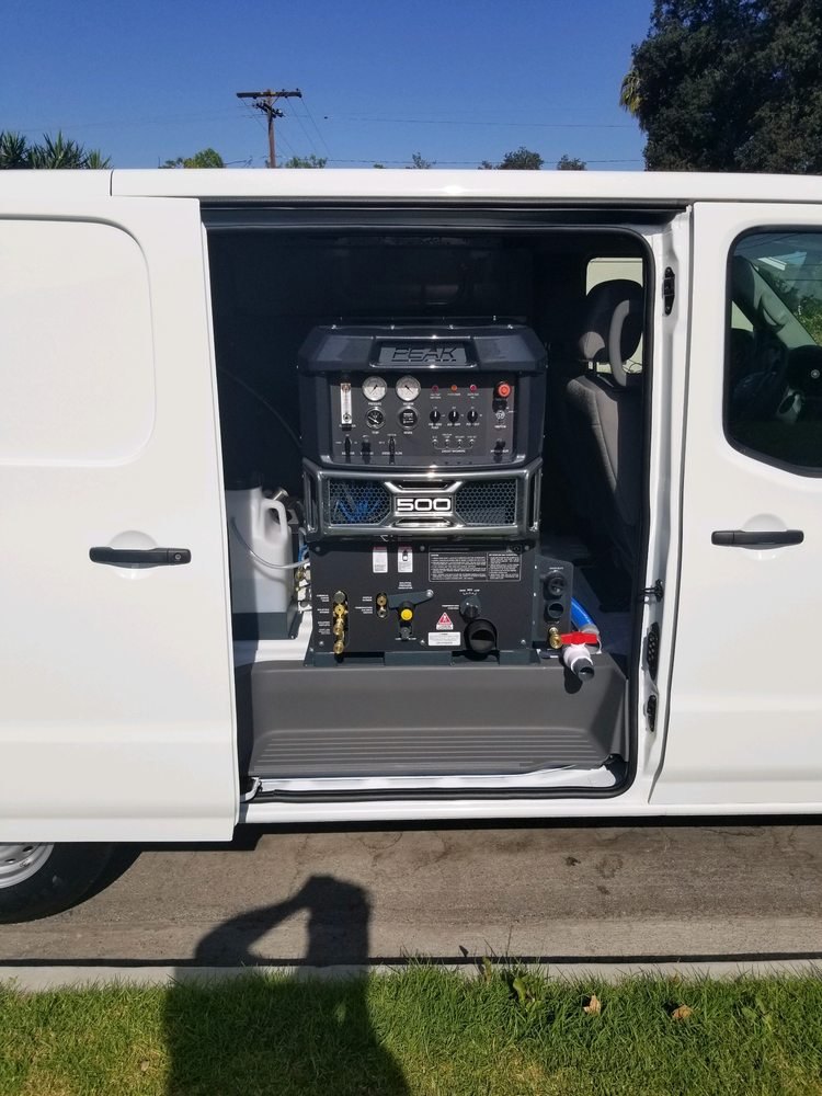 The truck-mounted steam cleaning van - All Star Carpet & Tile Care